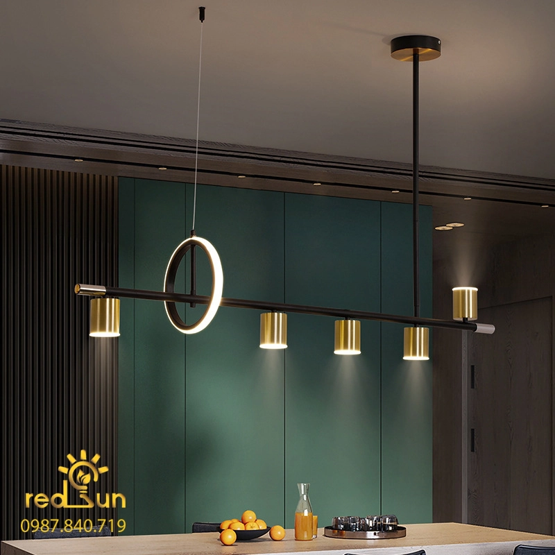 Đèn rọi bàn ăn thiết kế kèm vòng LED ấn tượng