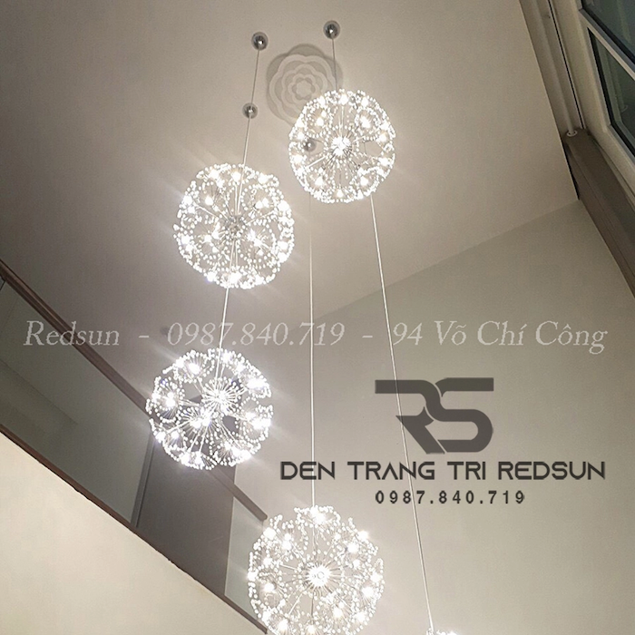 Đèn thả đầu giường trang trí họa tiết bắt mắt