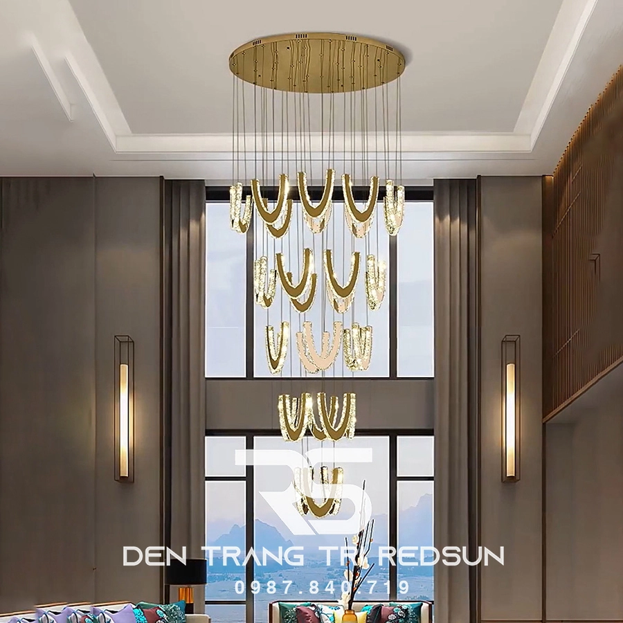 Đèn thả giếng trời phong cách hiện đại được ưa chuộng