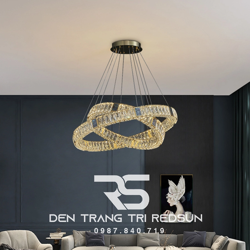 Kích thước của đèn thả phòng khách cũng là điều cần hết sức lưu ý