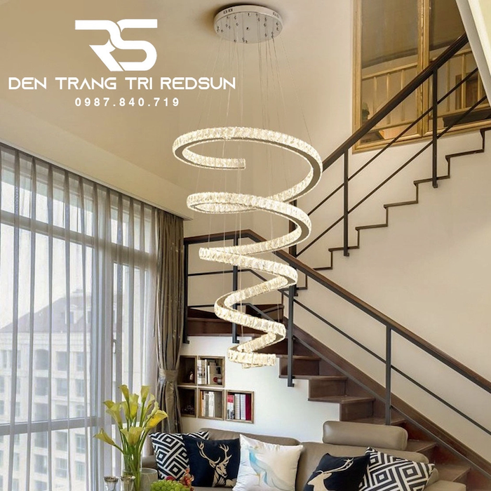 Đèn thả phòng khách hiện đại được nhiều người yêu thích