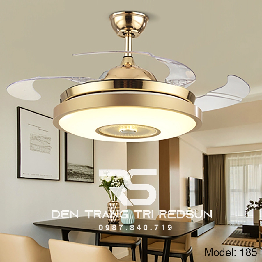 Quạt trần cánh cụp xoè có thiết kế phần cánh cách điệu