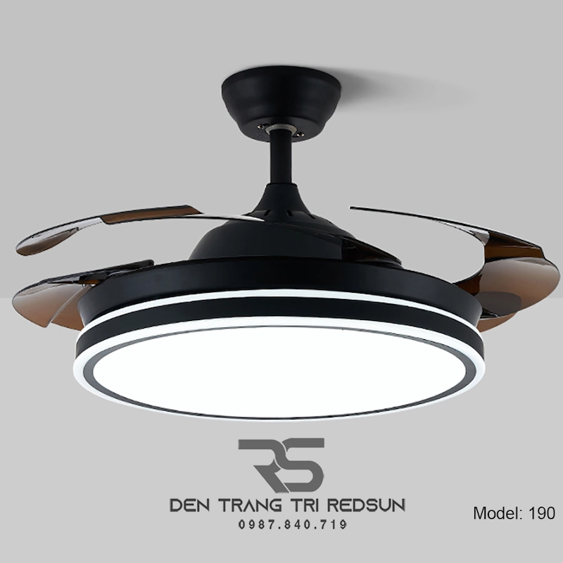 Quạt trần đèn cánh cụp phong cách cổ điển