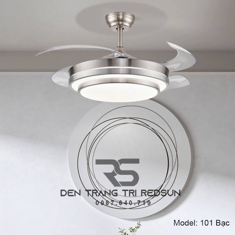 Quạt trần đèn cánh cụp phong cách đơn giản