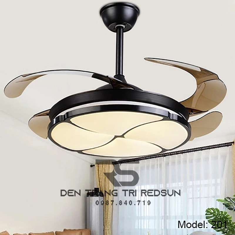 Quạt trần đèn cánh cụp thể hiện sự sang trọng