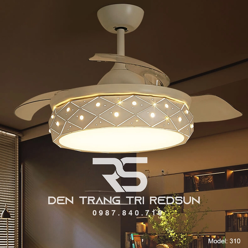 Quạt trần đèn cánh cụp thiết kế ấn tượng