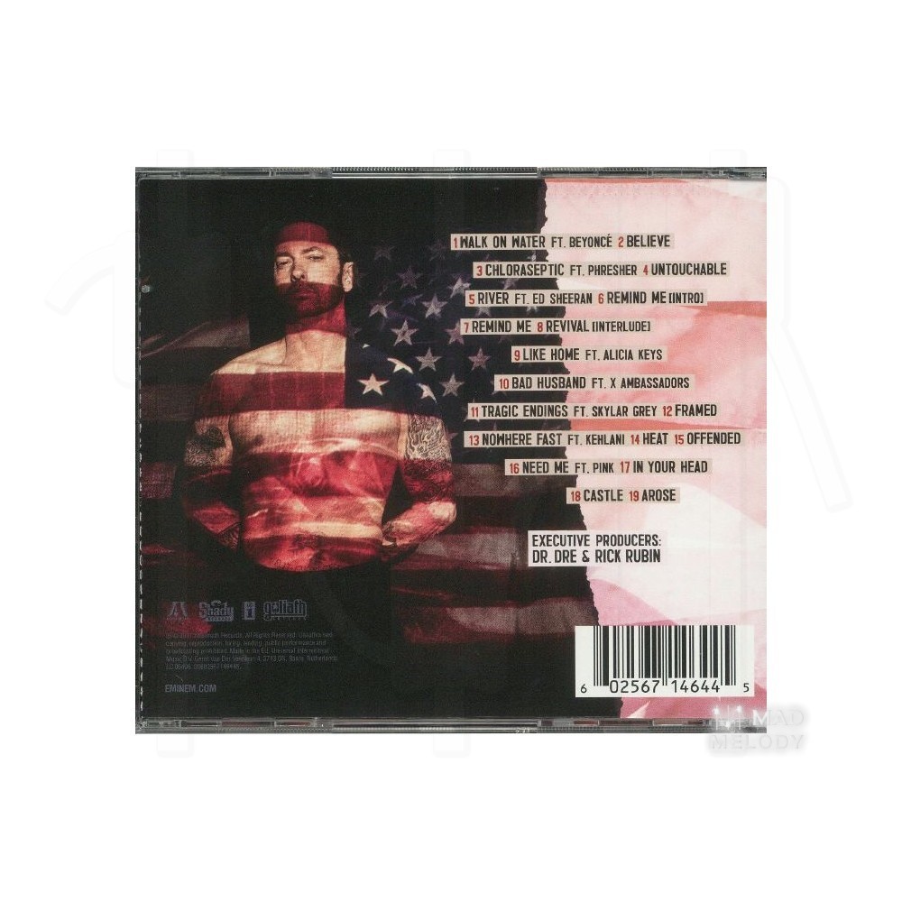 Bìa sau đĩa CD Eminem - Revival 2017