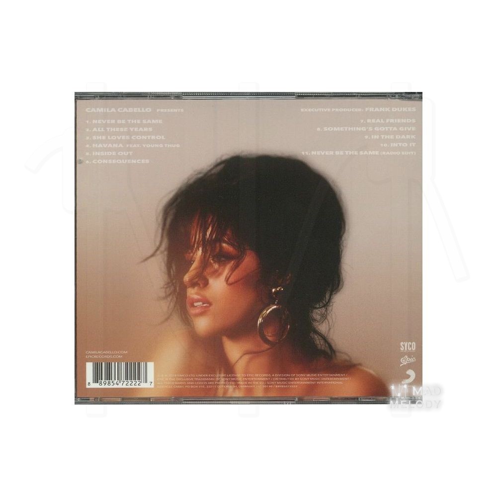Bìa sau đĩa CD album nhạc Camila Cabello - Camila 2018