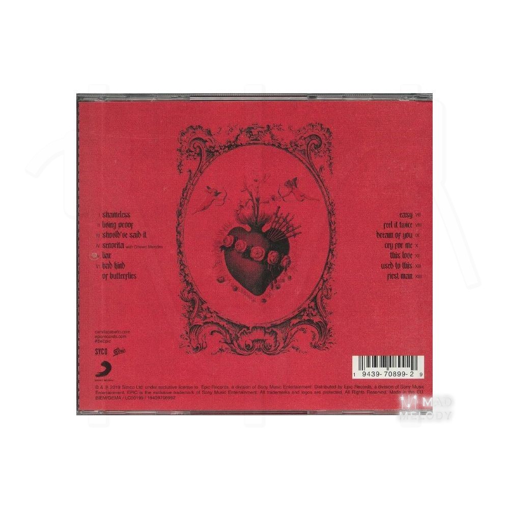 Bìa sau Đĩa CD album nhạc Camila Cabello - Romance 2019