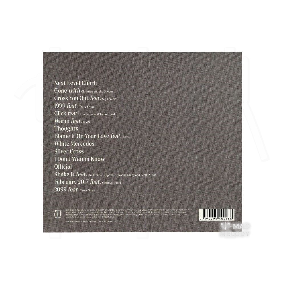 Bìa sau Đĩa CD album nhạc Charli XCX - Charli 2019