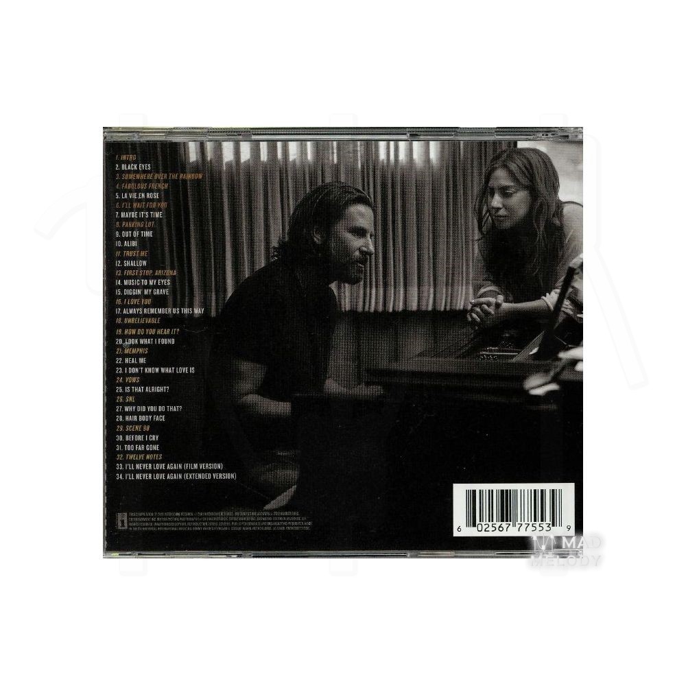 Bìa cover Đĩa CD album nhạc Lady Gaga & Bradley Cooper - A Star Is Born Soundtrack
