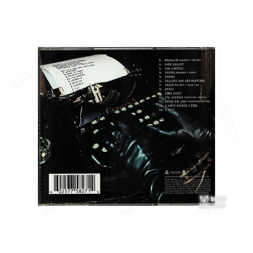 Bìa sau Đĩa CD album nhạc Madonna - Madame X 2019