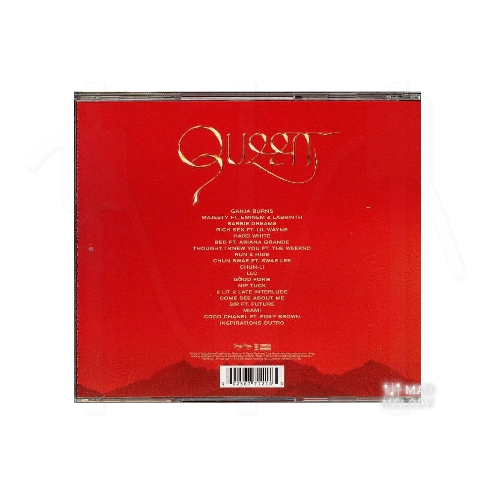Bìa sau Đĩa CD album nhạc Nicki Minaj - Queen 2018