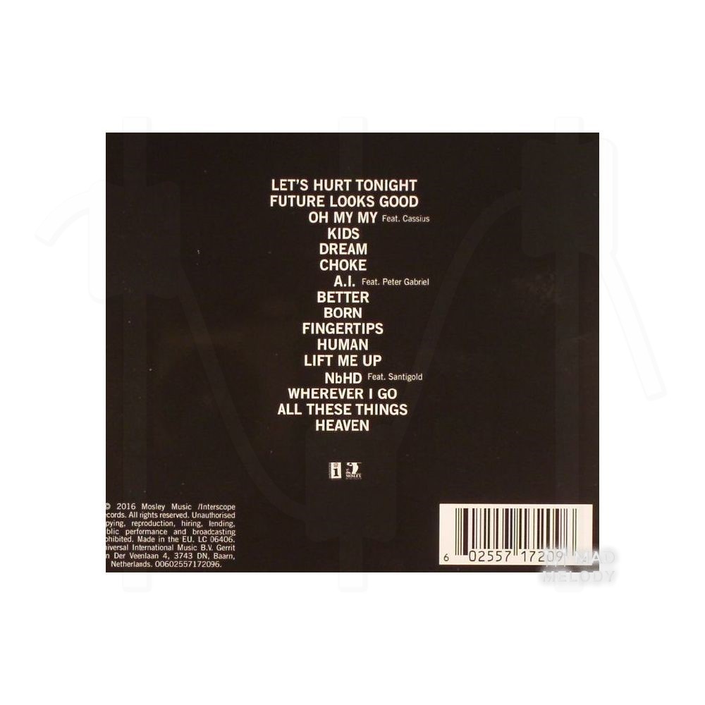 Bìa sau Đĩa CD album nhạc OneRepublic - Oh My My 2016