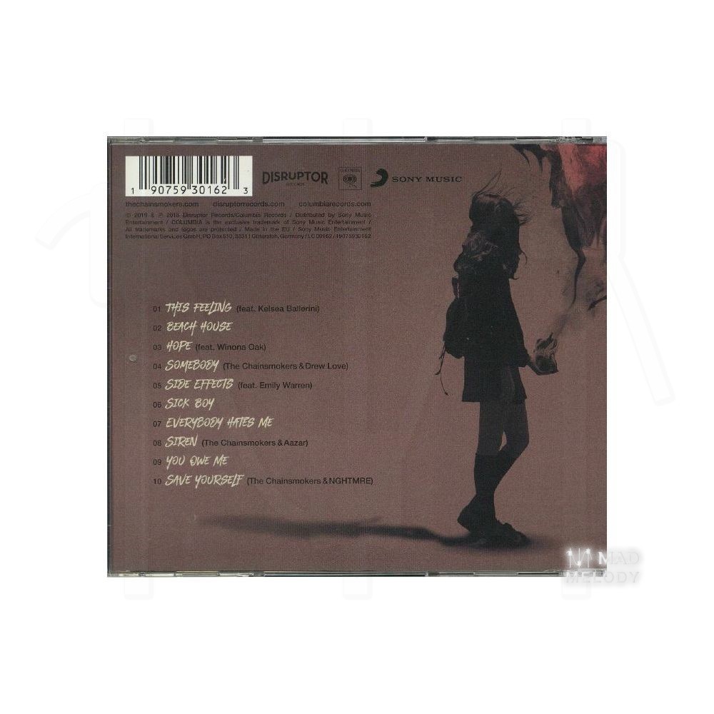 Bìa sau Đĩa CD album nhạc The Chainsmokers - Sick Boy 2018