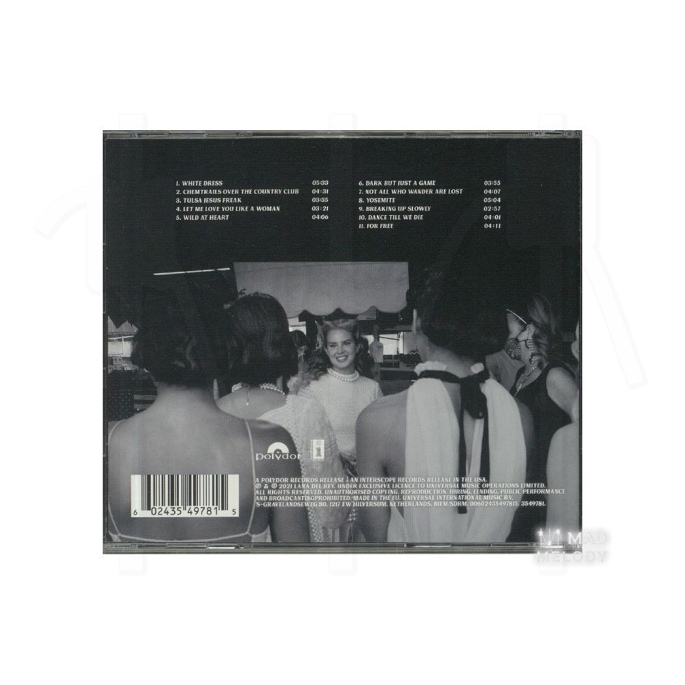 Bìa sau đĩa CD Lana Del Rey - Chemtrails Over the Country Club 2021