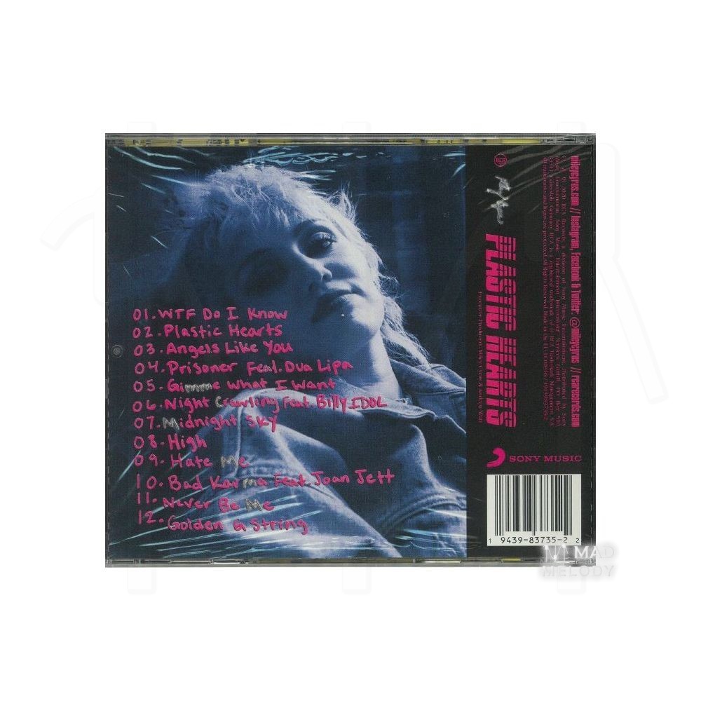 Bìa sau đĩa CD nhạc Miley Cyrus - Plastic Hearts 2020