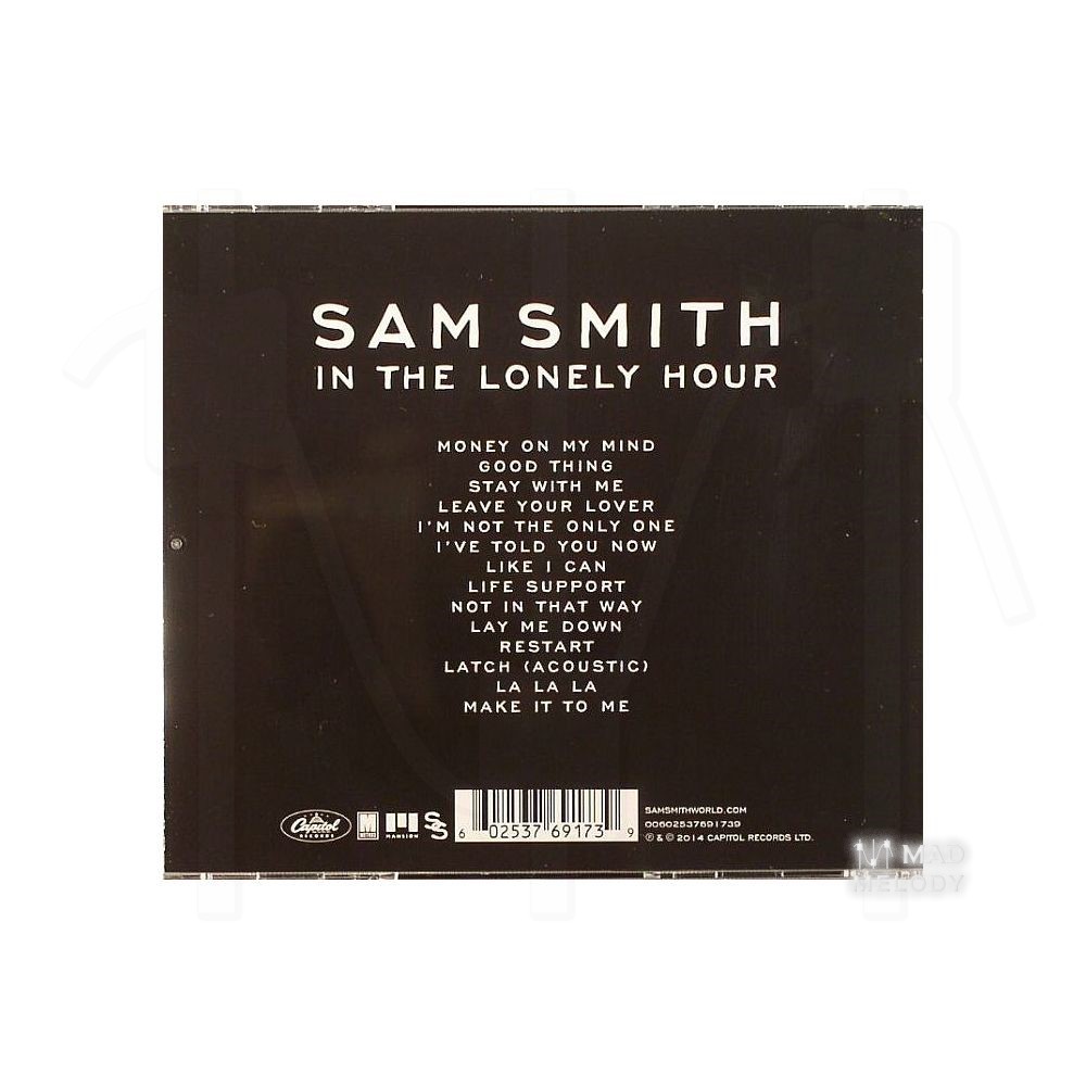Bìa sau đĩa CD nhạc Sam Smith - In The Lonely Hour 2014