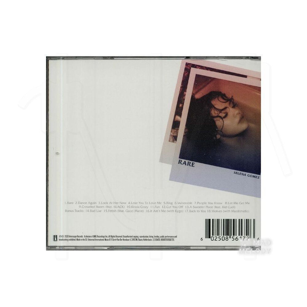 Bìa sau đĩa CD nhạc Selena Gomez - Rare Deluxe Edition 2020