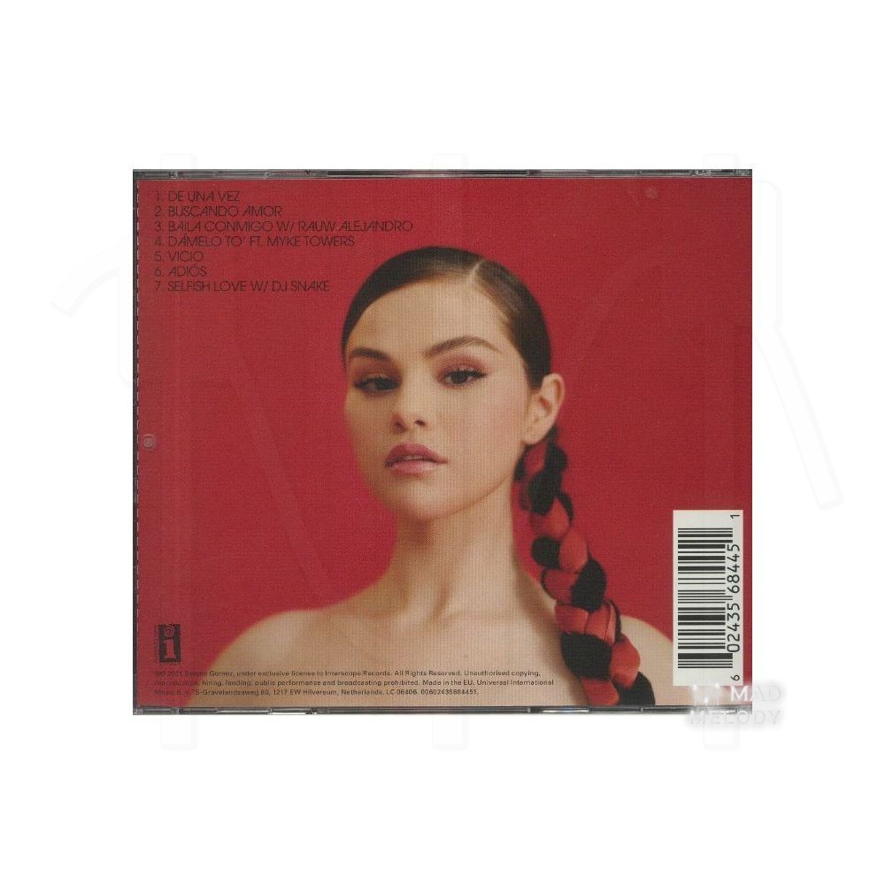 Bìa sau đĩa CD nhạc Selena Gomez - Revelación EP 2021