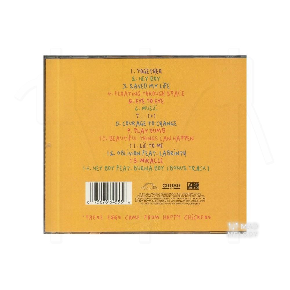 Bìa sau đĩa CD nhạc Sia - Music 2021 Soundtrack