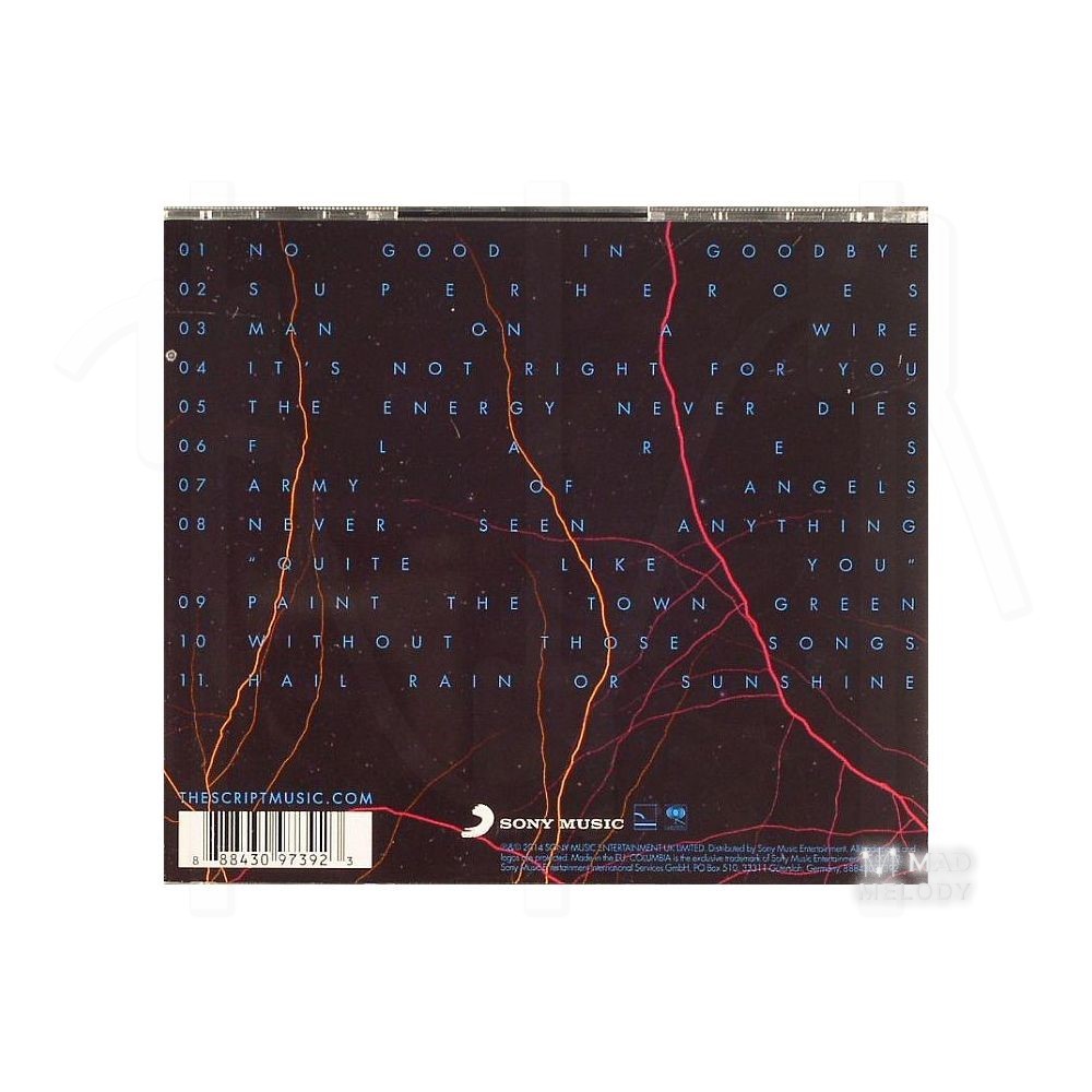 Bìa sau Đĩa CD album nhạc The Script - No Sound Without Silence 2014