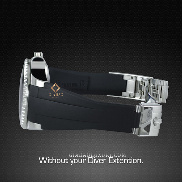 Dây cao su Rubber B dành cho đồng hồ Rolex Sea-Dweller DEEPSEA 44mm Ref. 116660 vành Ceramic khóa Glidelock (2008 - 2017) - Glidelock Edition Dây Rubber B Glidelock Edition cho Rolex Sea-Dweller DEEPSEA 116660