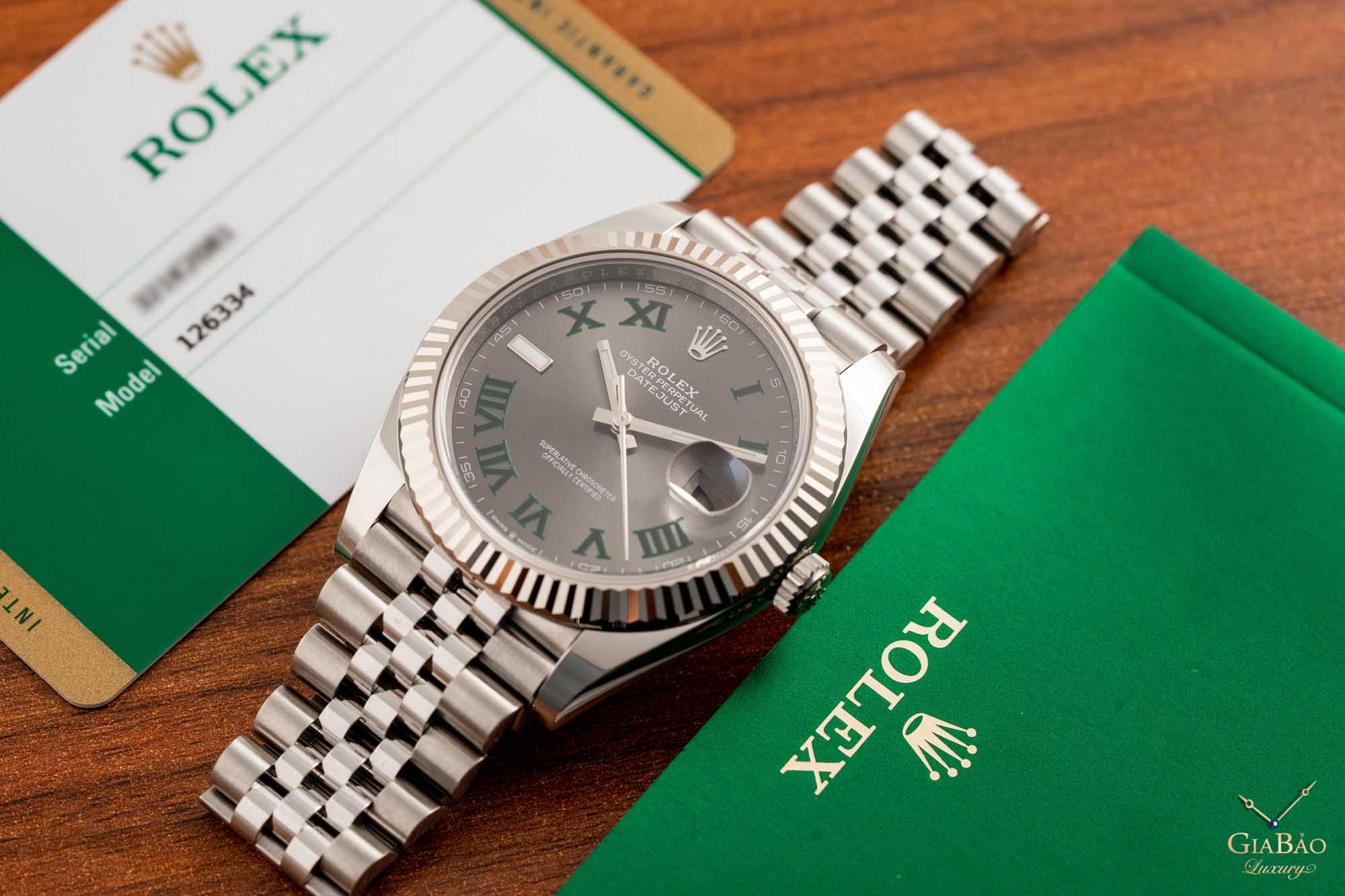 Rolex Datejust 126334 Mặt Số Rhodium Tối  Cọc Số La Mã Rolex Datejust 41 126334 Mặt Số Wimbledon Tối  Cọc Số La Mã
