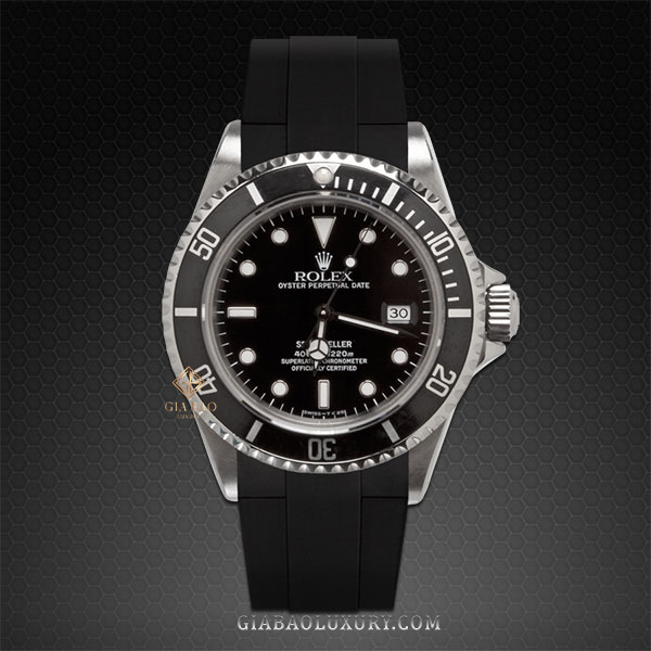 Dây cao su Rubber B dành cho đồng hồ Rolex Sea-Dweller 40mm Ref. 16600 phiên bản vành bezel Non - Ceramic khóa Oyster - Tang Buckle Series Dây Rubber B Tang Buckle Series cho Rolex Sea-Dweller 16600
