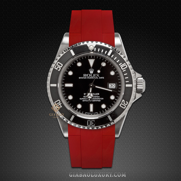 Dây cao su Rubber B dành cho đồng hồ Rolex Sea-Dweller 40mm Ref. 16600 phiên bản vành bezel Non - Ceramic khóa Oyster - Tang Buckle Series Dây Rubber B Tang Buckle Series cho Rolex Sea-Dweller 16600