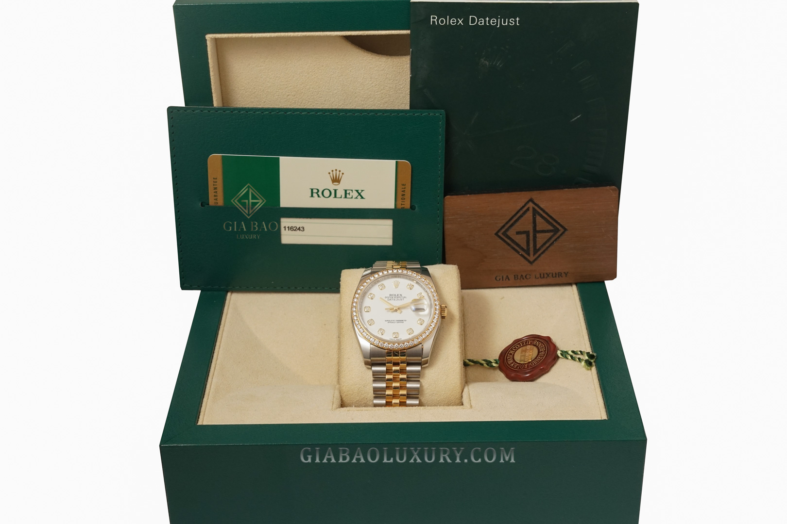 Rolex Datejust 36 116243 Mặt Số Trắng Cọc Số Kim Cương Rolex Datejust 36 116243 Mặt Số Trắng Cọc Số Kim Cương