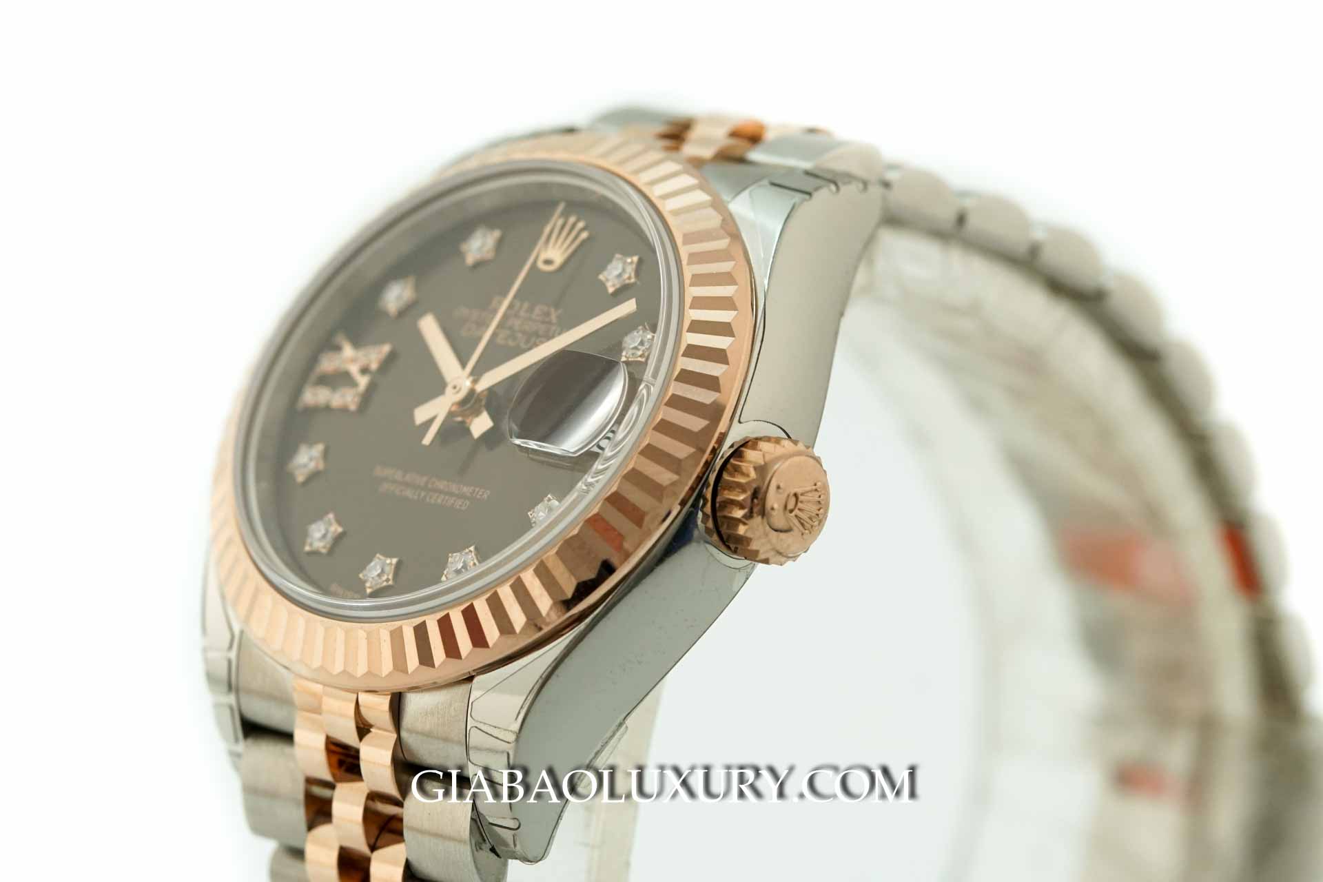 Rolex Lady-Datejust 279171 Mặt chocolate cọc số kim cương la mã Rolex Lady-Datejust 279171 Chocolate, Diamond-set Dial