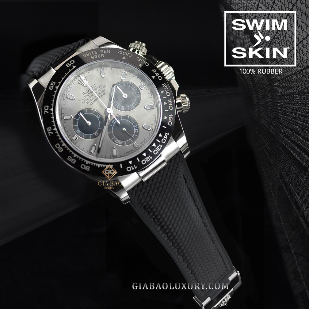 Dây cao su Rubber B dành cho đồng hồ Rolex Daytona phiên bản dây cao su Oysterflex - SwimSkin® Giả Vải Dây Rubber B SwimSkin® Vải cho Rolex Daytona phiên bản dây cao su Oysterflex