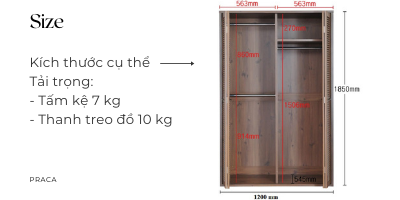Tủ quần áo Praca Japan 185150C