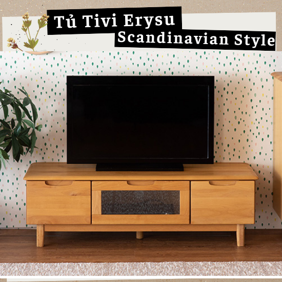 Tủ tivi Eris Japan 120TV Gỗ Alder