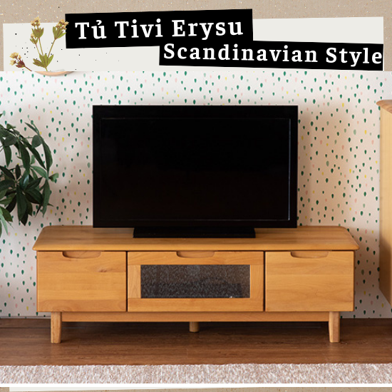 Tủ tivi Eris Japan 120TV Gỗ Alder