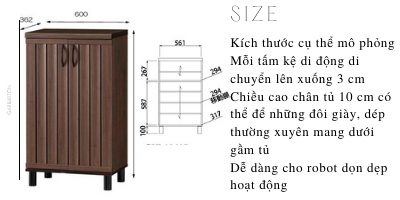 Tủ giày dép Garbaton Japan 1060D