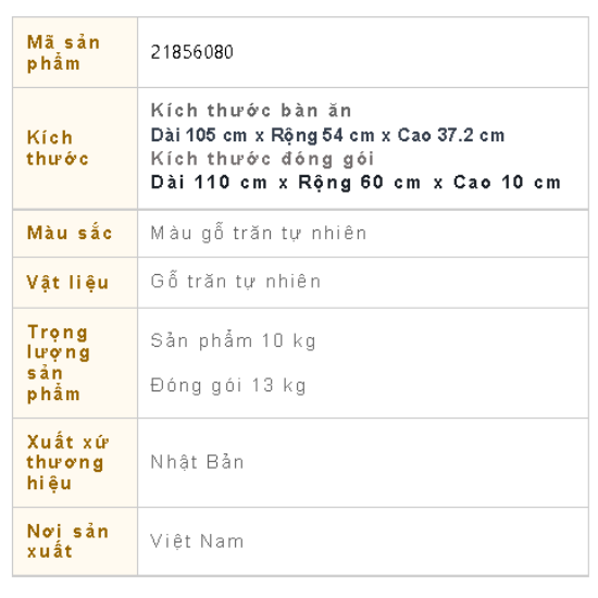 Bàn sofa Eris Japan 1054- Gỗ Adler