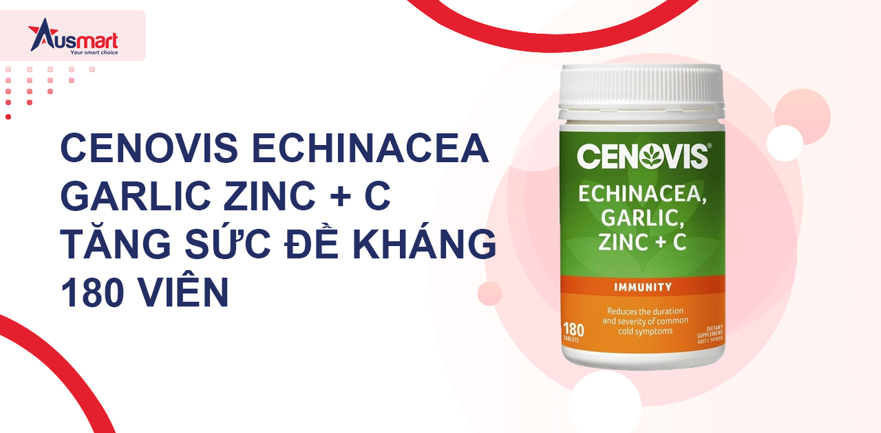 Cenovis Echinacea Garlic Zinc + C tăng sức đề kháng 180 viên