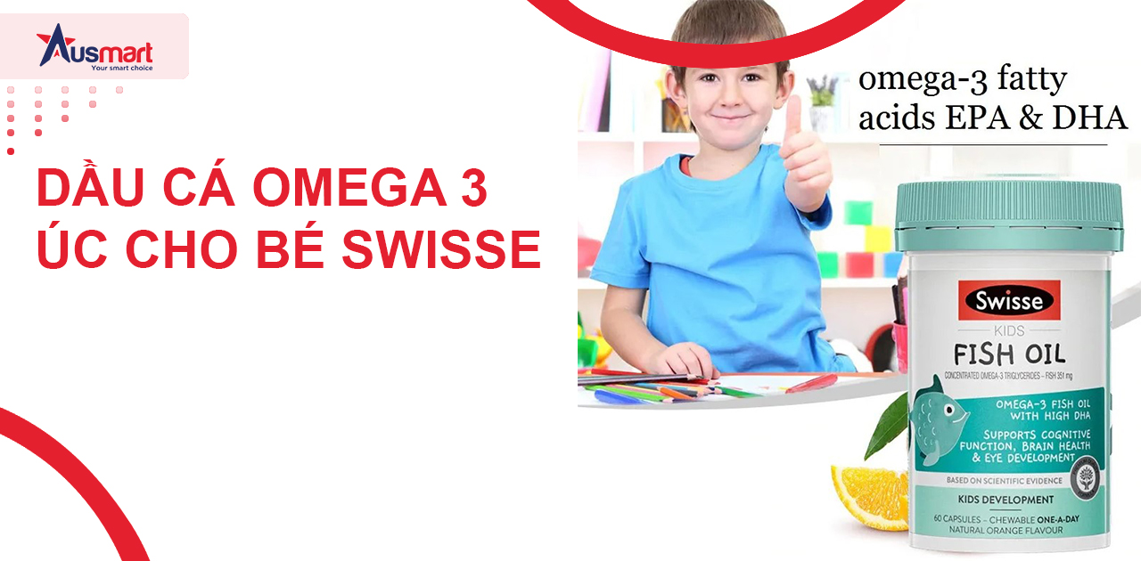 Dầu cá Omega 3 cho bé Swisse Kids Fish Oil của Úc 60 viên