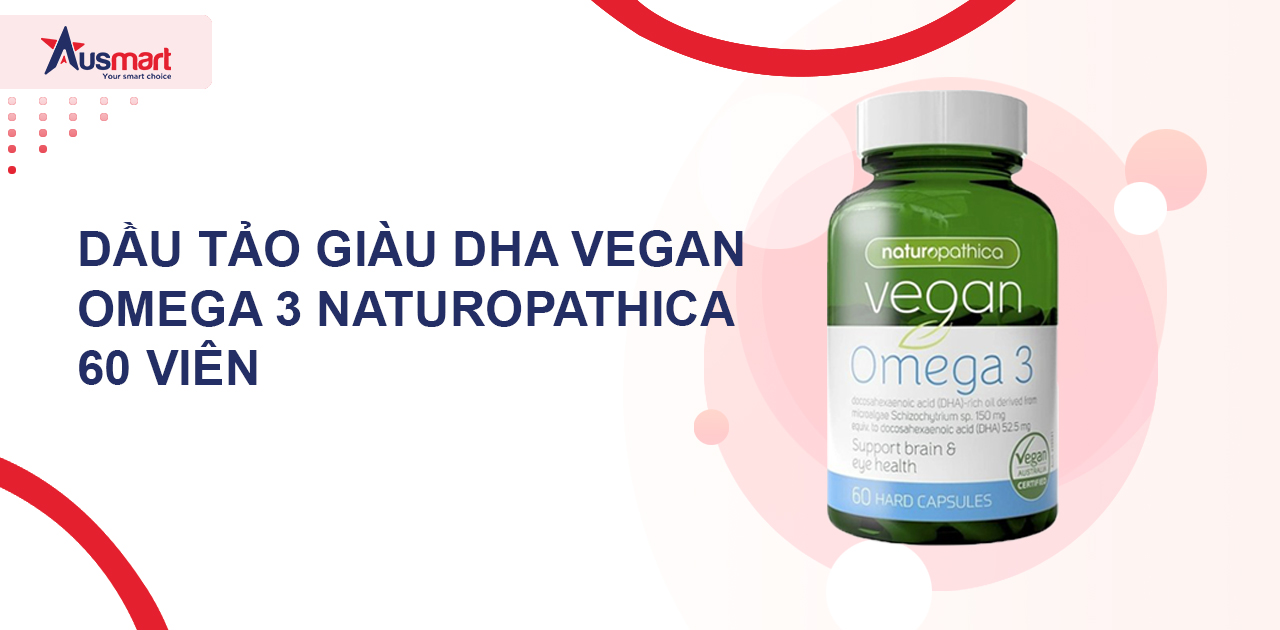 Dầu tảo giàu DHA Vegan Omega 3 Naturopathica 60 viên