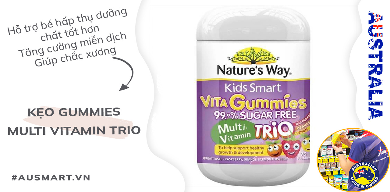 Nature's Way Multi Vitamin Trio Kids Smart Vita Gummies 75 viên