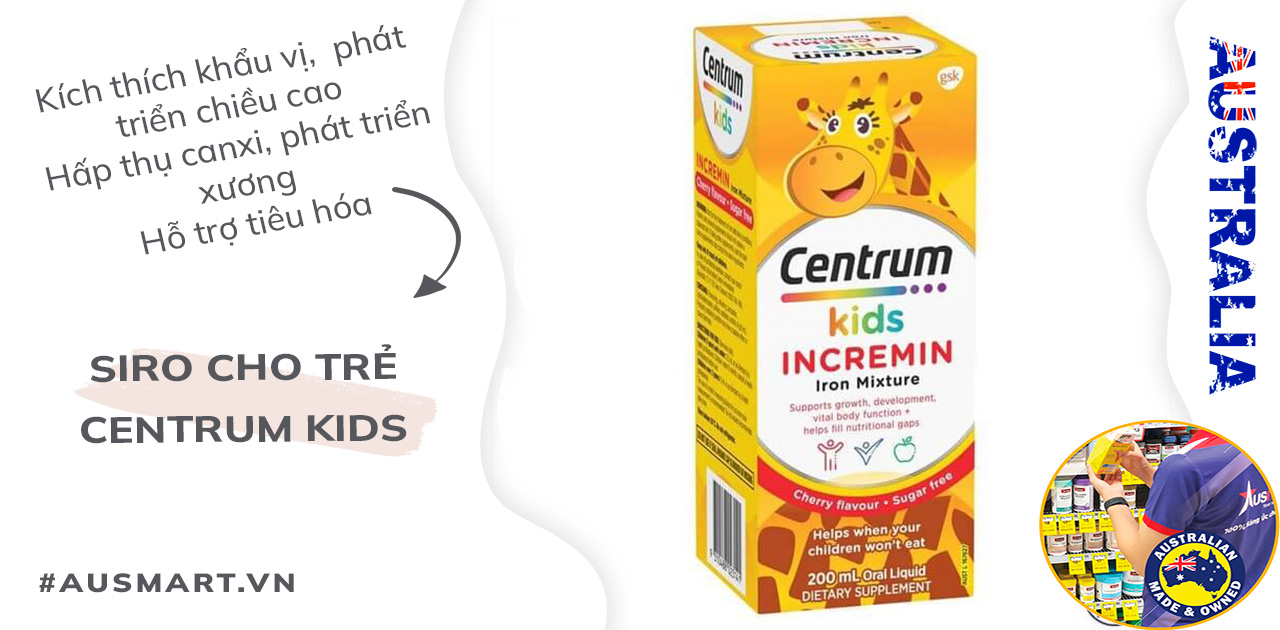 Siro Centrum Kids Incremin Iron Mixture 200ml cho trẻ biếng ăn