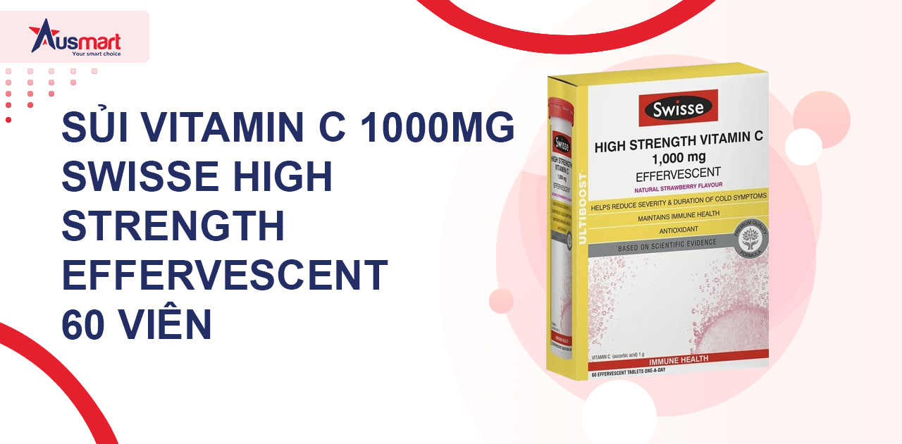 Sủi Vitamin C 1000mg Swisse High Strength Effervescent 60 viên