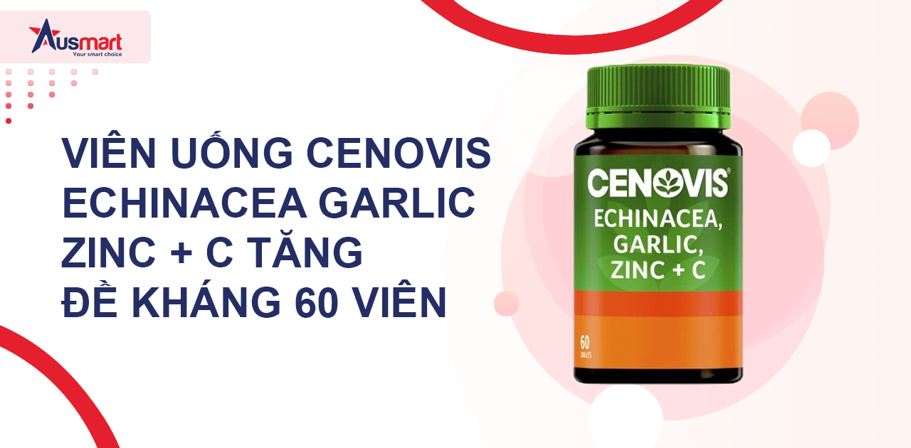 Viên uống Cenovis Echinacea Garlic Zinc + C tăng đề kháng 60 viên