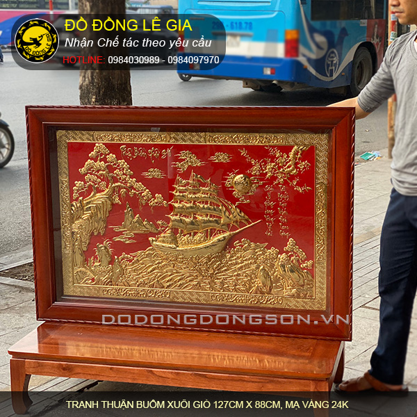 Ý nghĩa của tranh đồng thuận buồm xuôi gió mạ vàng 24k