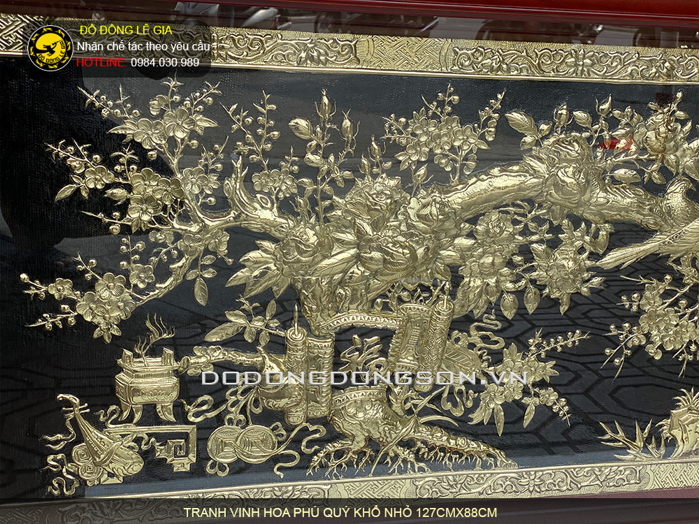 Ý nghĩa tranh vinh hoa phú quý bằng đồng khổ nhỏ khi treo