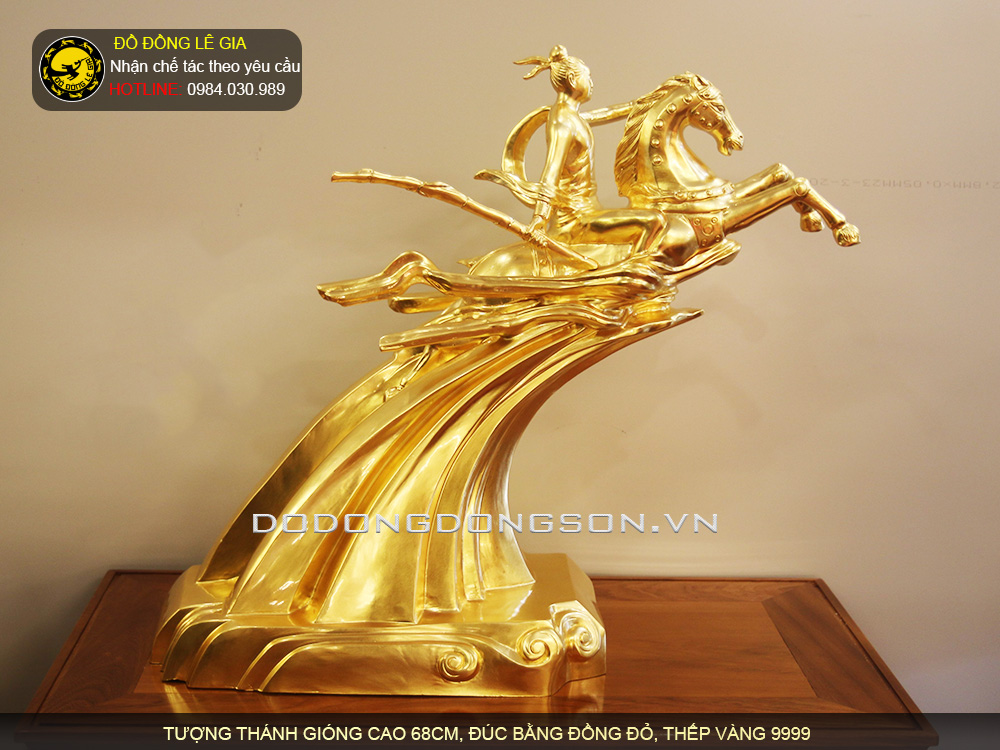 Tượng Thánh Gióng bằng thếp vàng 9999