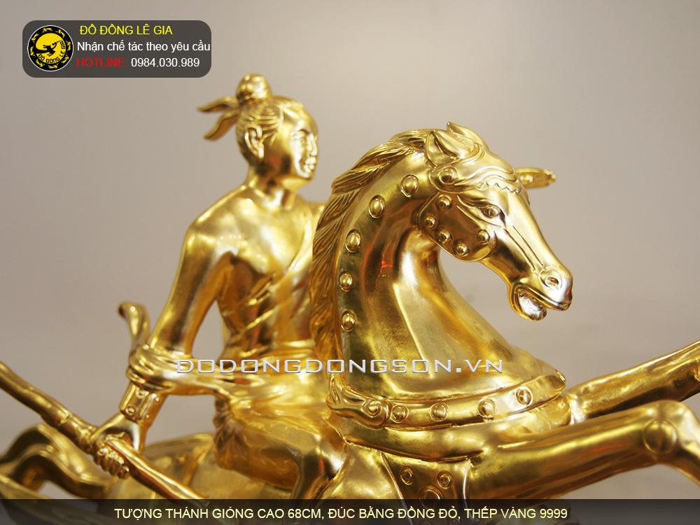 Ý nghĩa trưng bày tượng Thánh Gióng thếp vàng 9999
