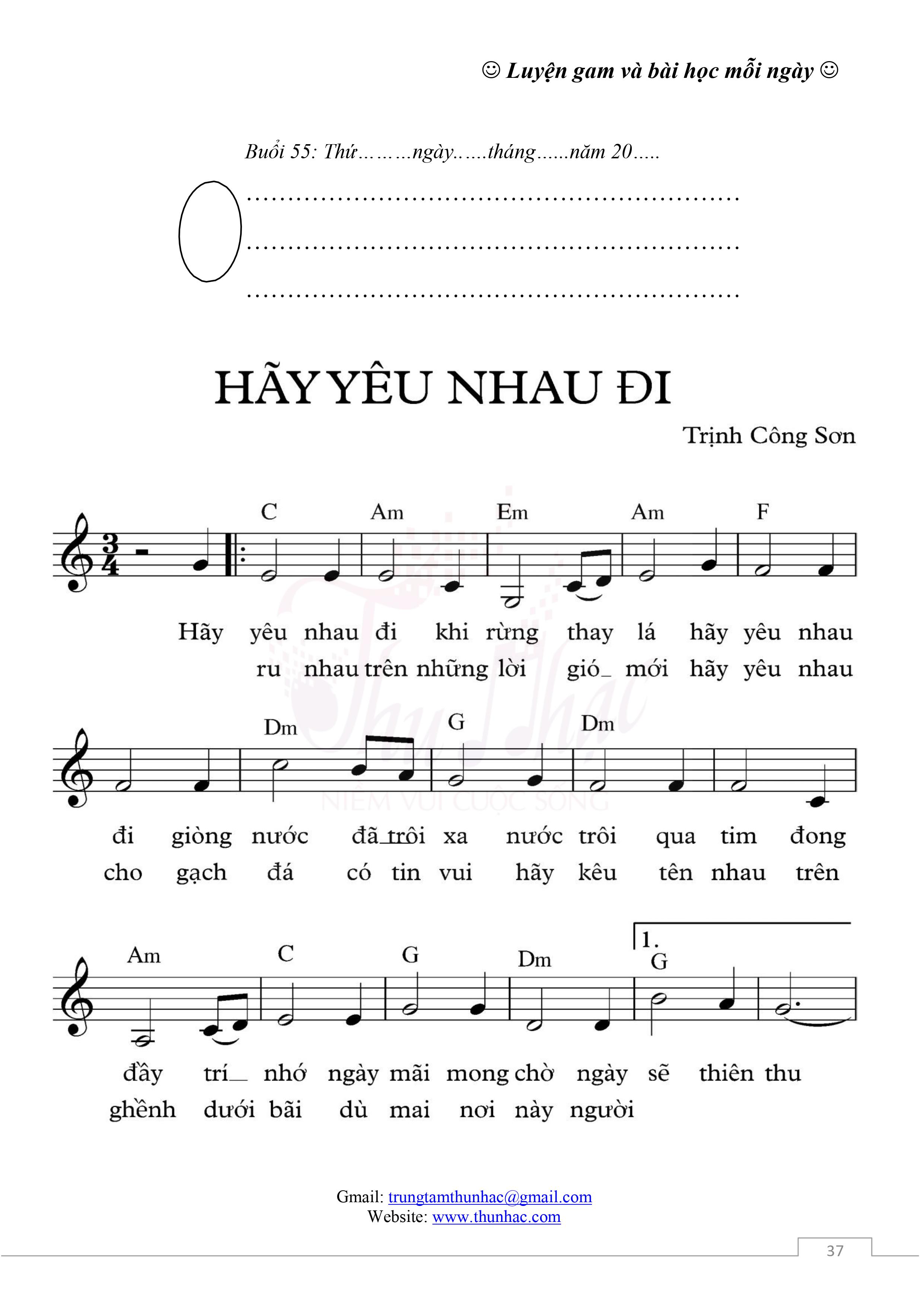 Sheet Guitar "Hãy yêu nhau đi" 